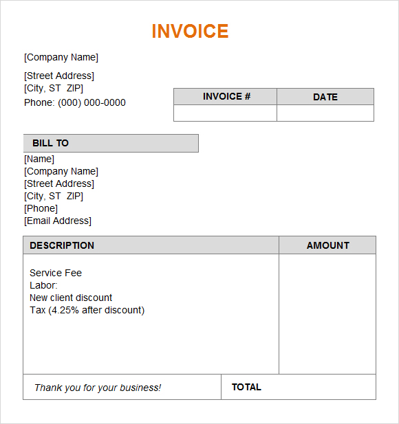 Invoice Template Download Free Mac